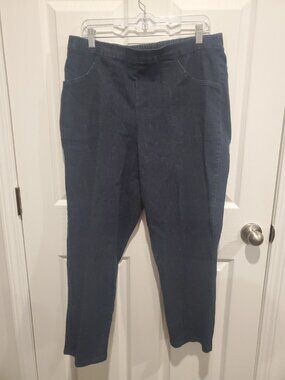 JMS Just My Size Women’s Pull-On Denim Jeans XL Plus Size Dark Wash Straight Leg